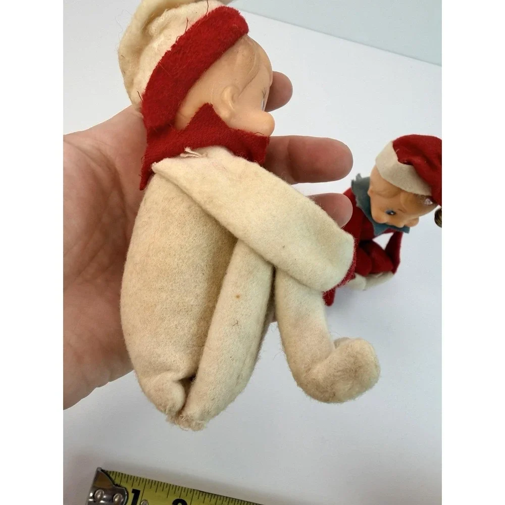 Christmas Knew Hugger Elf Ornament Shelf Sitter Pixie Kitschy Holiday Lot 2 READ